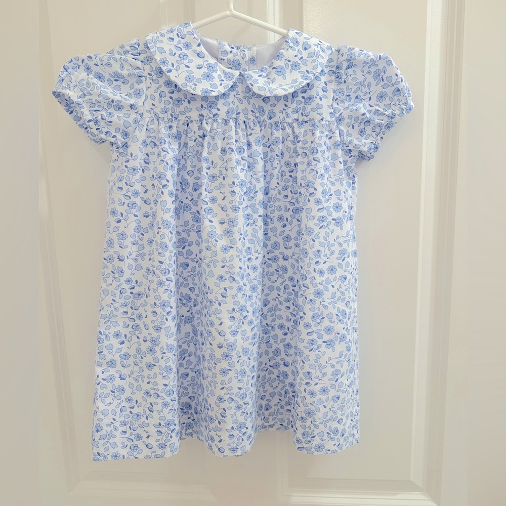 The Beaufort Bonnet Company - Blue and White Floral Milly Day Dress - Size 4T